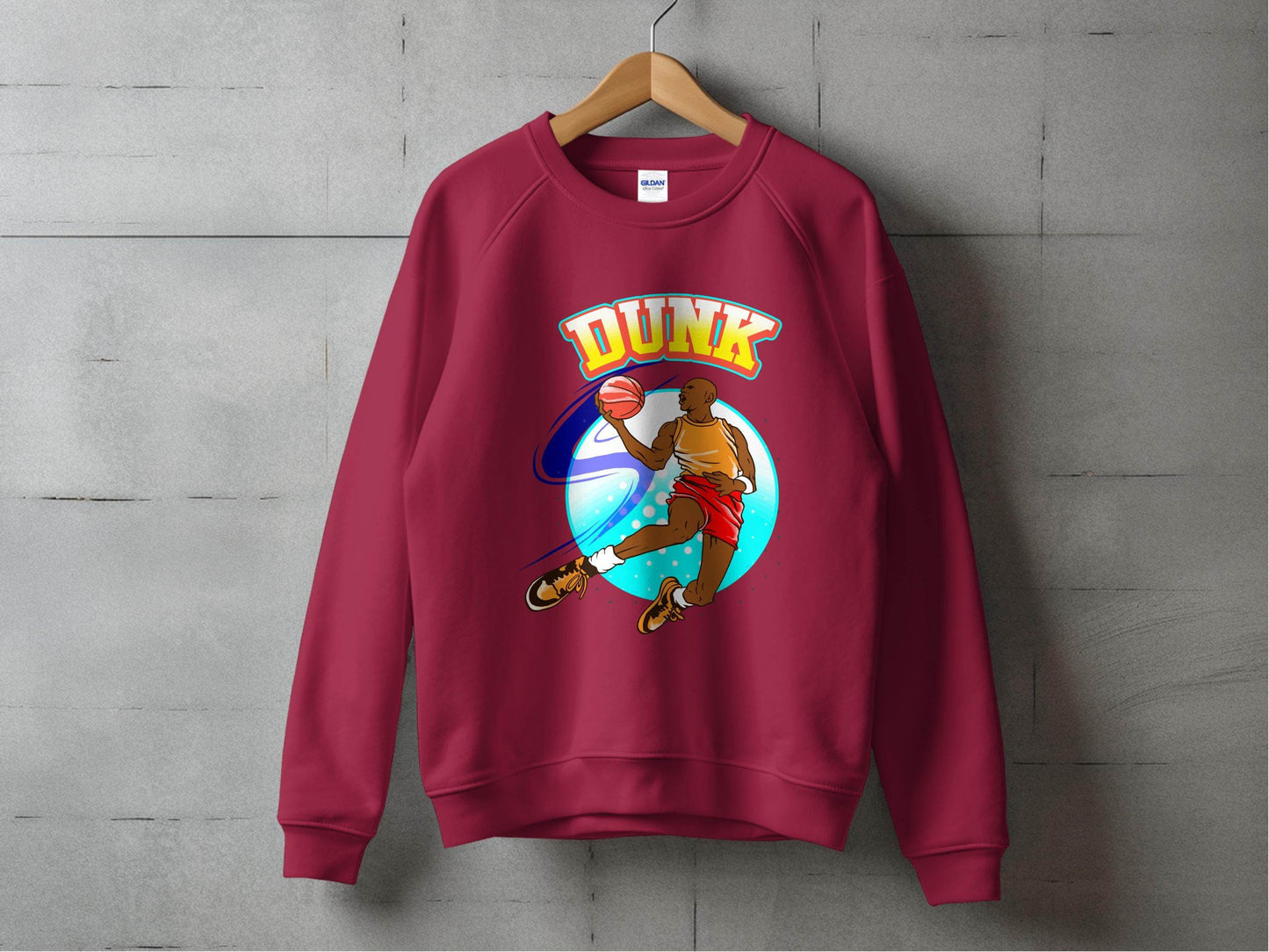 Vibrant Basketball Dunk Graphic Sports Sweater - Design & Vybe