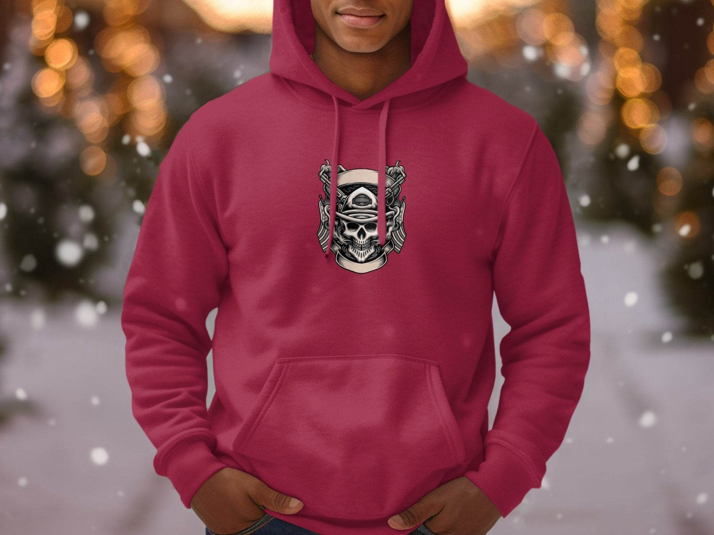 Skull with Guns and Flags Graphic Hoodie - Design & Vybe