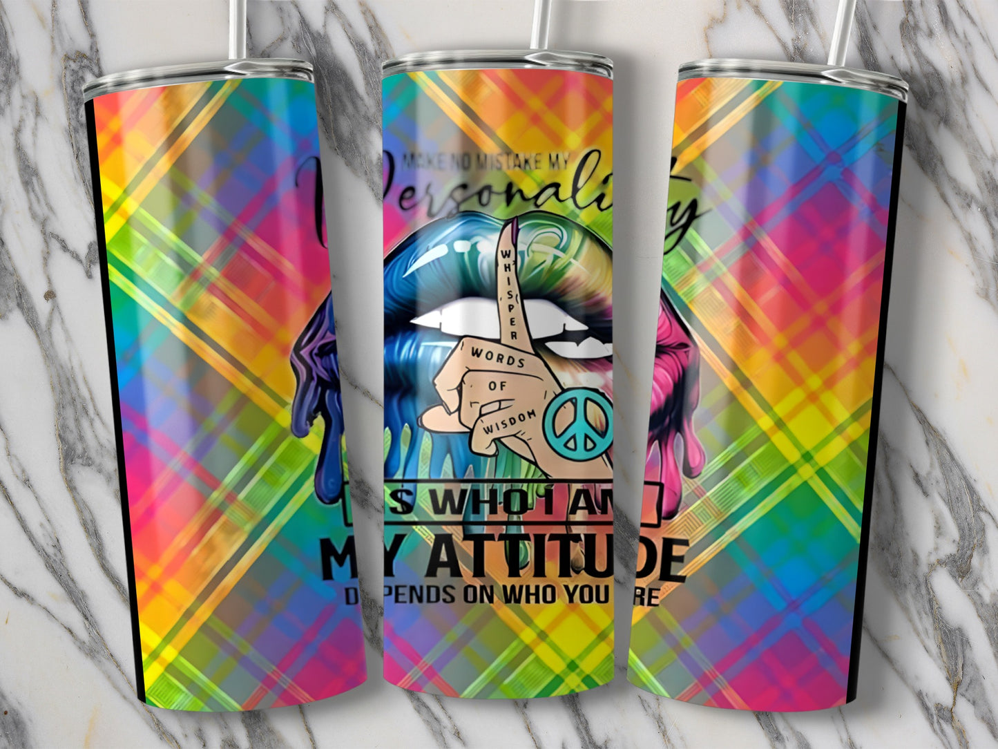 Colorful Lips Personality and Attitude Quote Tumbler product