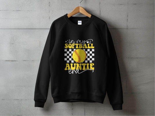 In My Softball Auntie Era Groovy Retro Proud Graphic Design Image Sweater - Design & Vybe