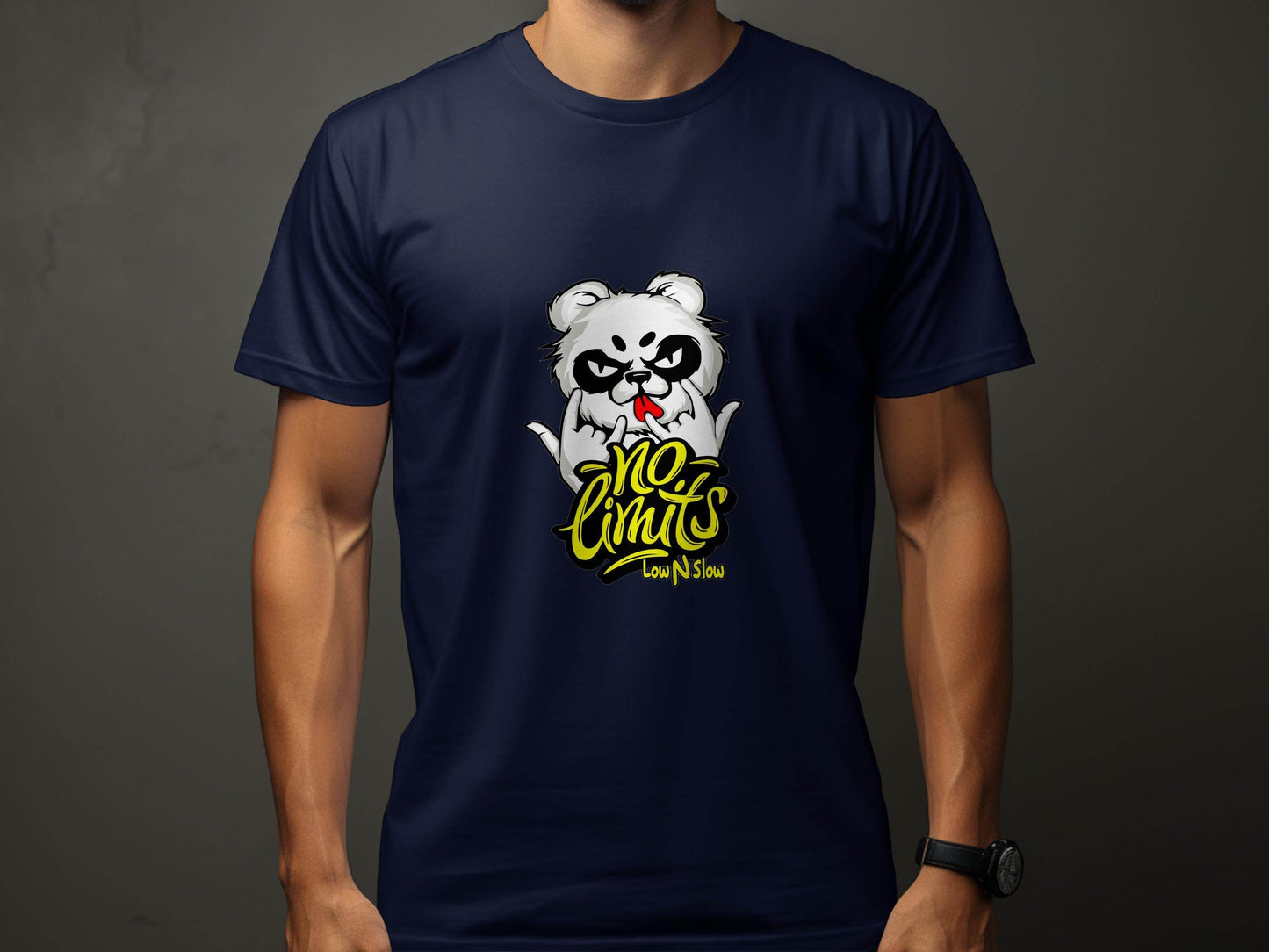No Limits with Cool Panda Low N Slow Graphic T-Shirt - Design & Vybe
