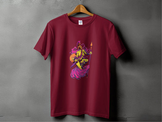 Striking Female Warrior with Spear Graphic Art T-Shirt - Design & Vybe