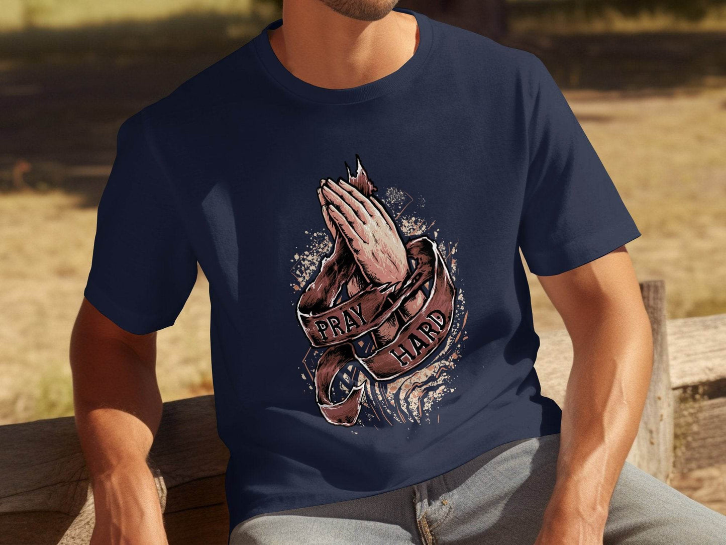 Inspiring Pray Hard Design Prayer Graphic T-Shirt - Design & Vybe
