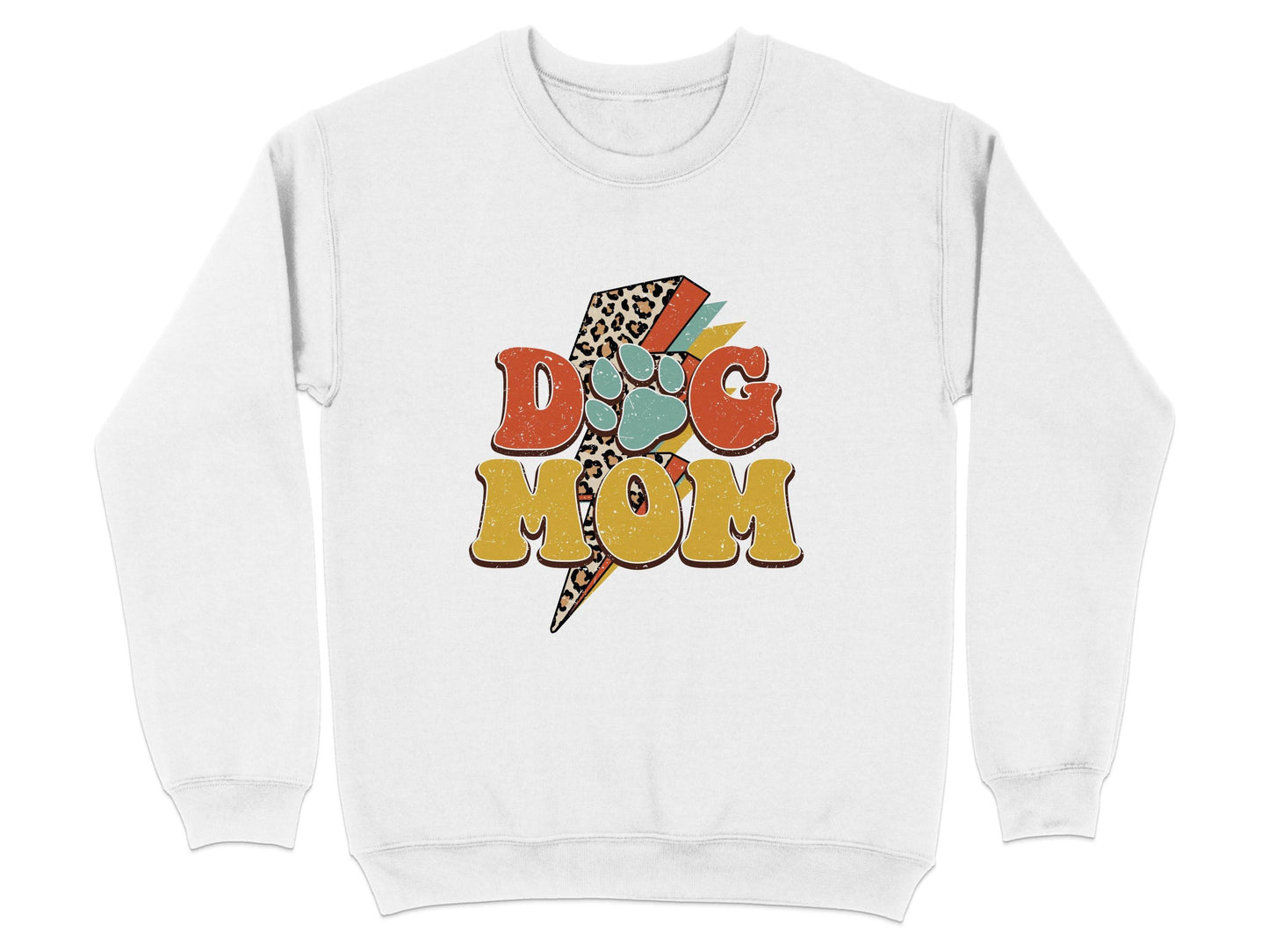 Retro Leopard Dog Mom Paw Print Design Great Gift Sweater - Design & Vybe