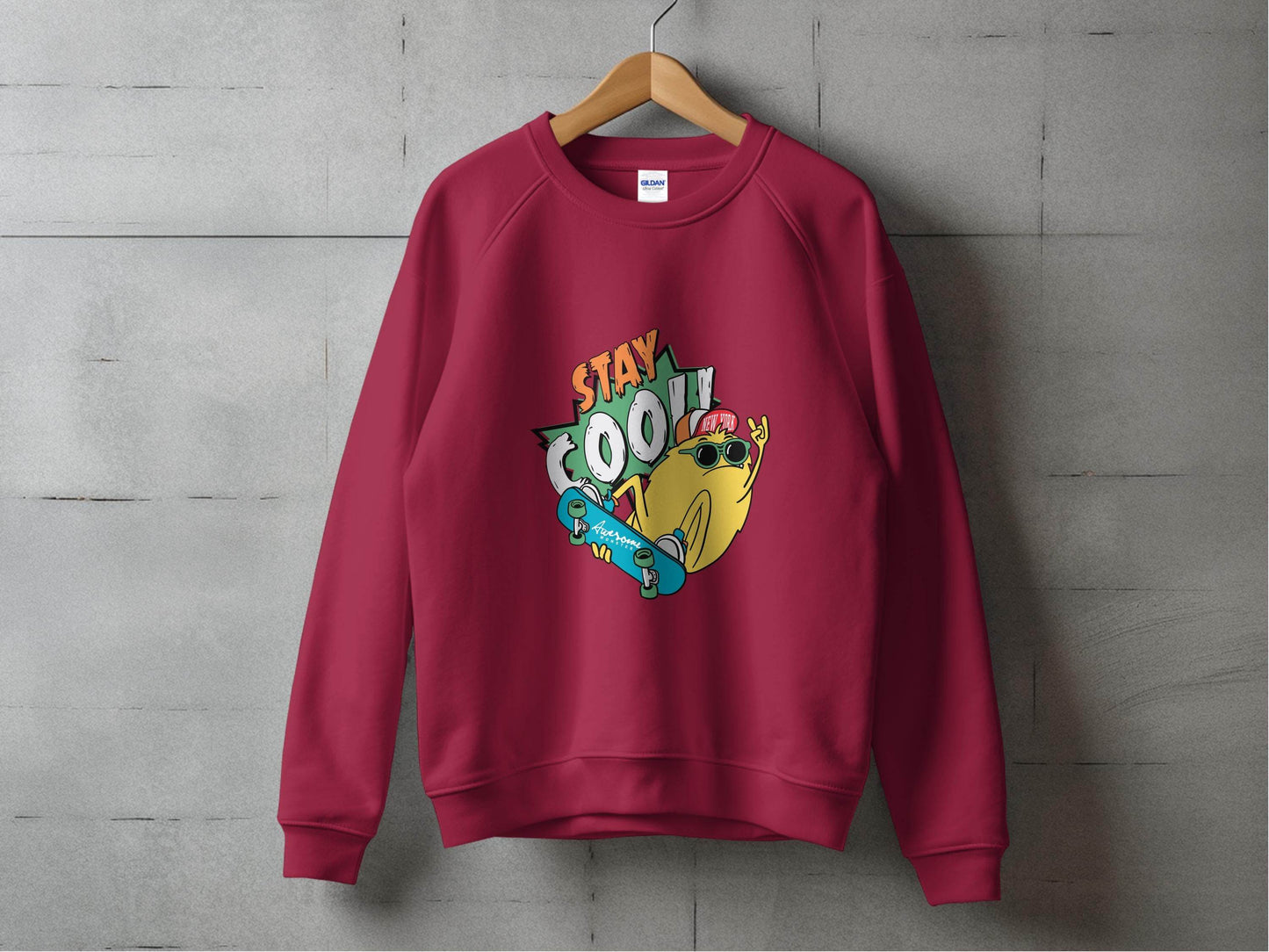 Stay Cool Skateboarding Frog Graphic Sweater - Design & Vybe