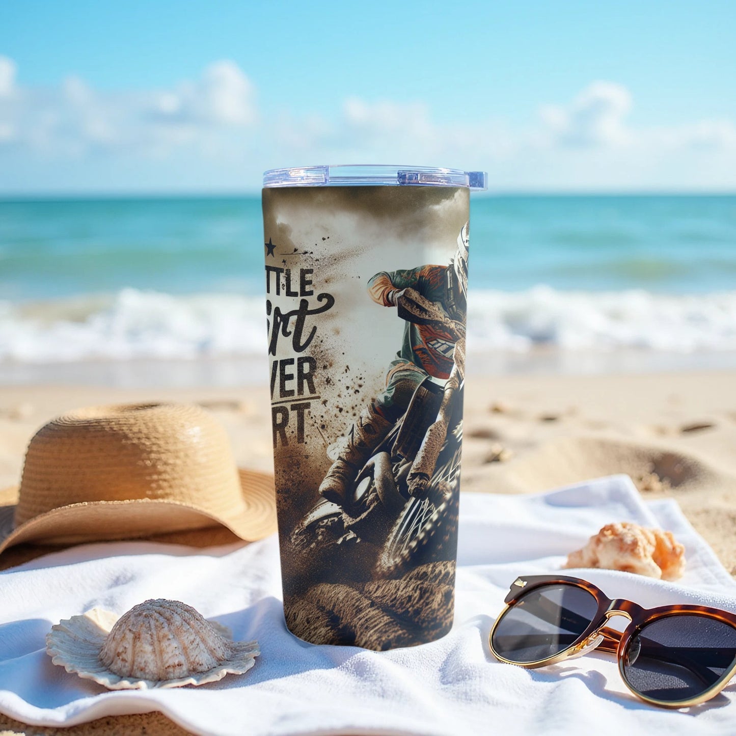 Motocross Design Beach Sand Tumbler Cup Product