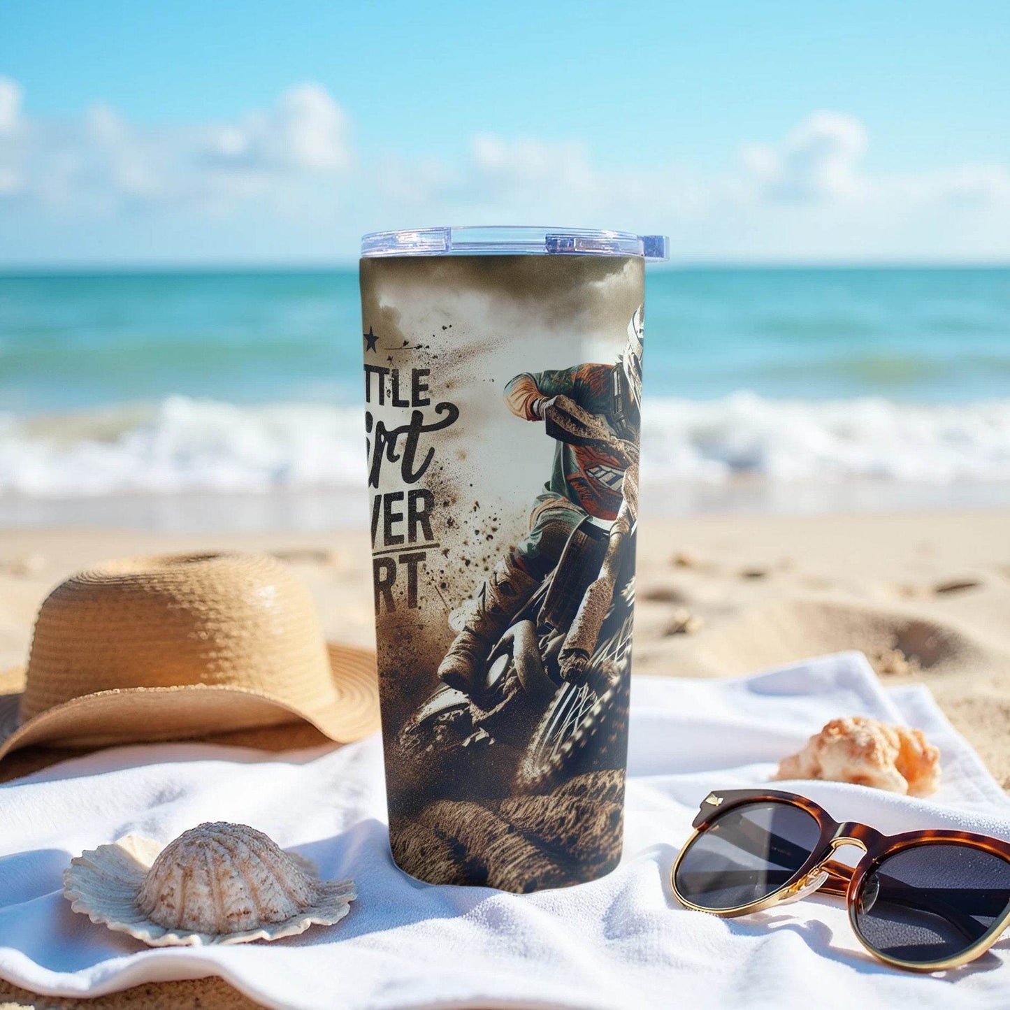 A Little Dirt Never Hurt Motocross Biker Adventure Theme Tumbler - Design & Vybe