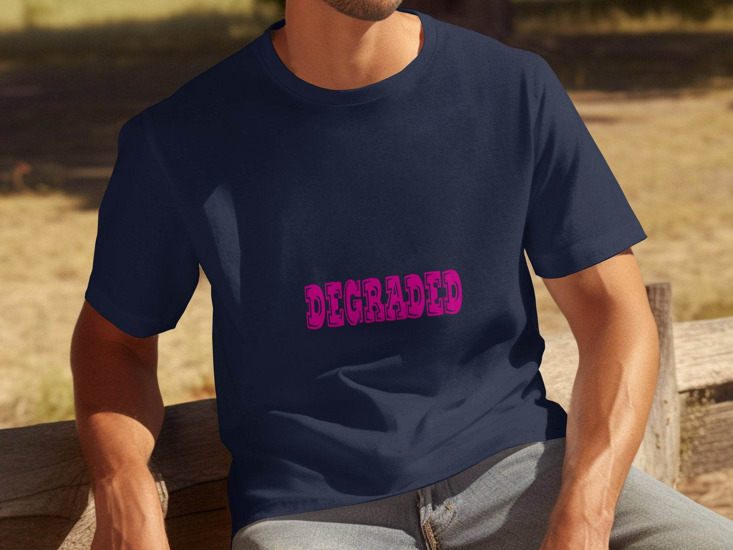 Magenta DEGRADED Word Graphic Stylish T-Shirt - Design & Vybe