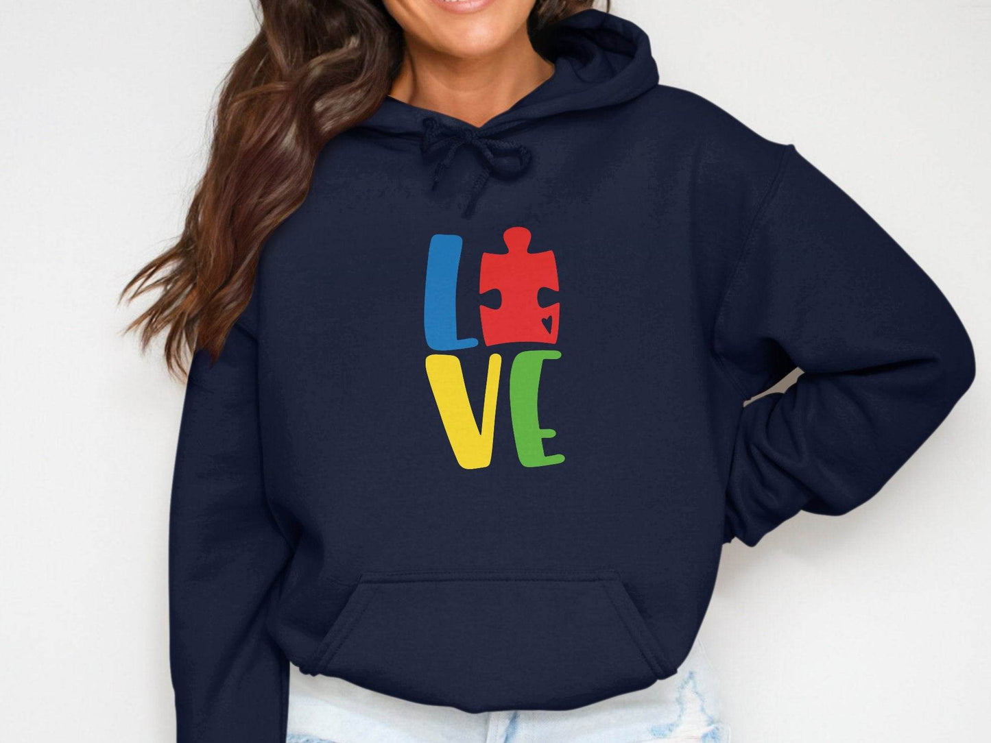 Autism Awareness Puzzle Piece Love Graphic Hoodie - Design & Vybe