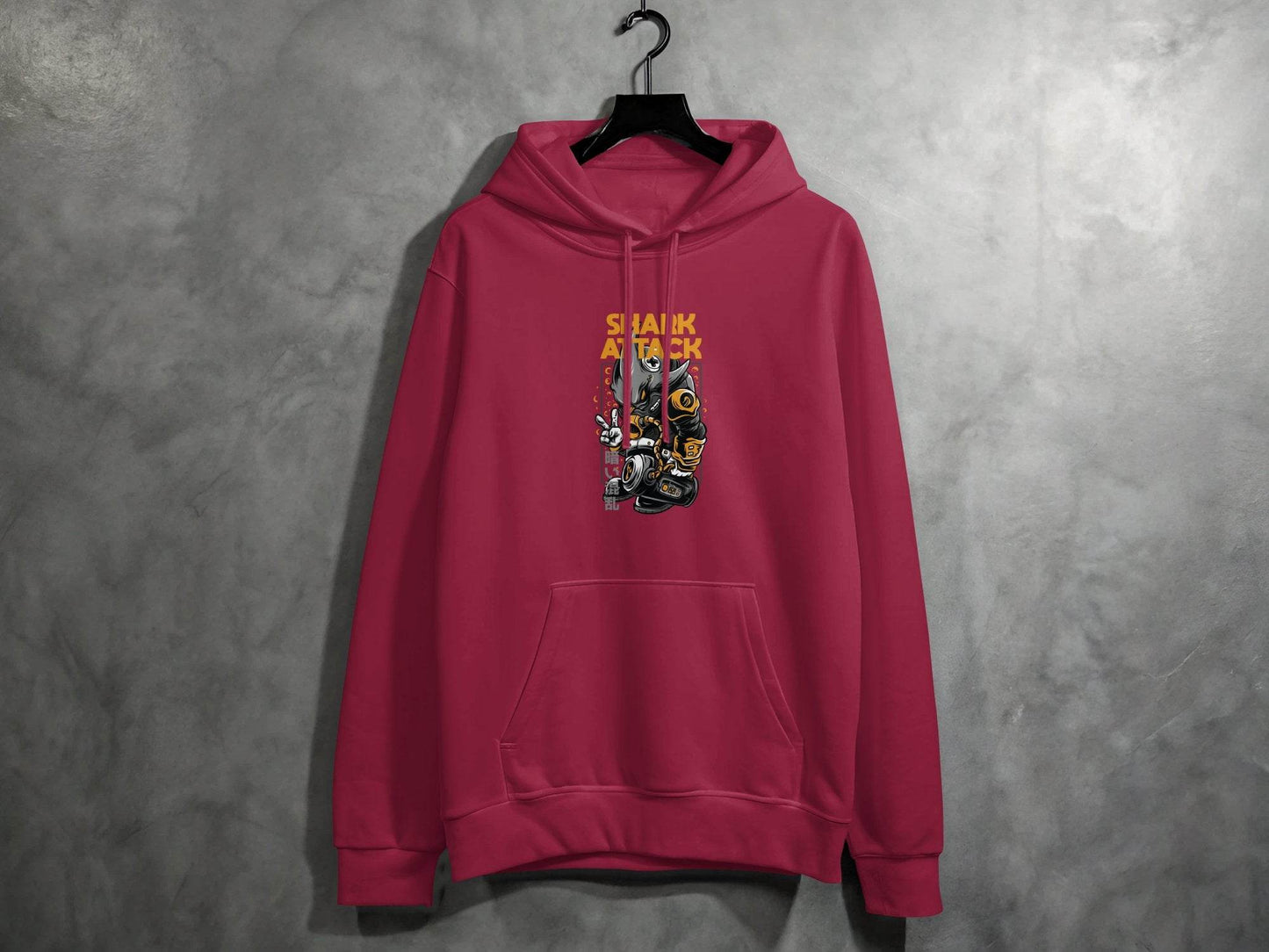 Shark Attack Graphic Illustration Inspired Design Hoodie - Design & Vybe