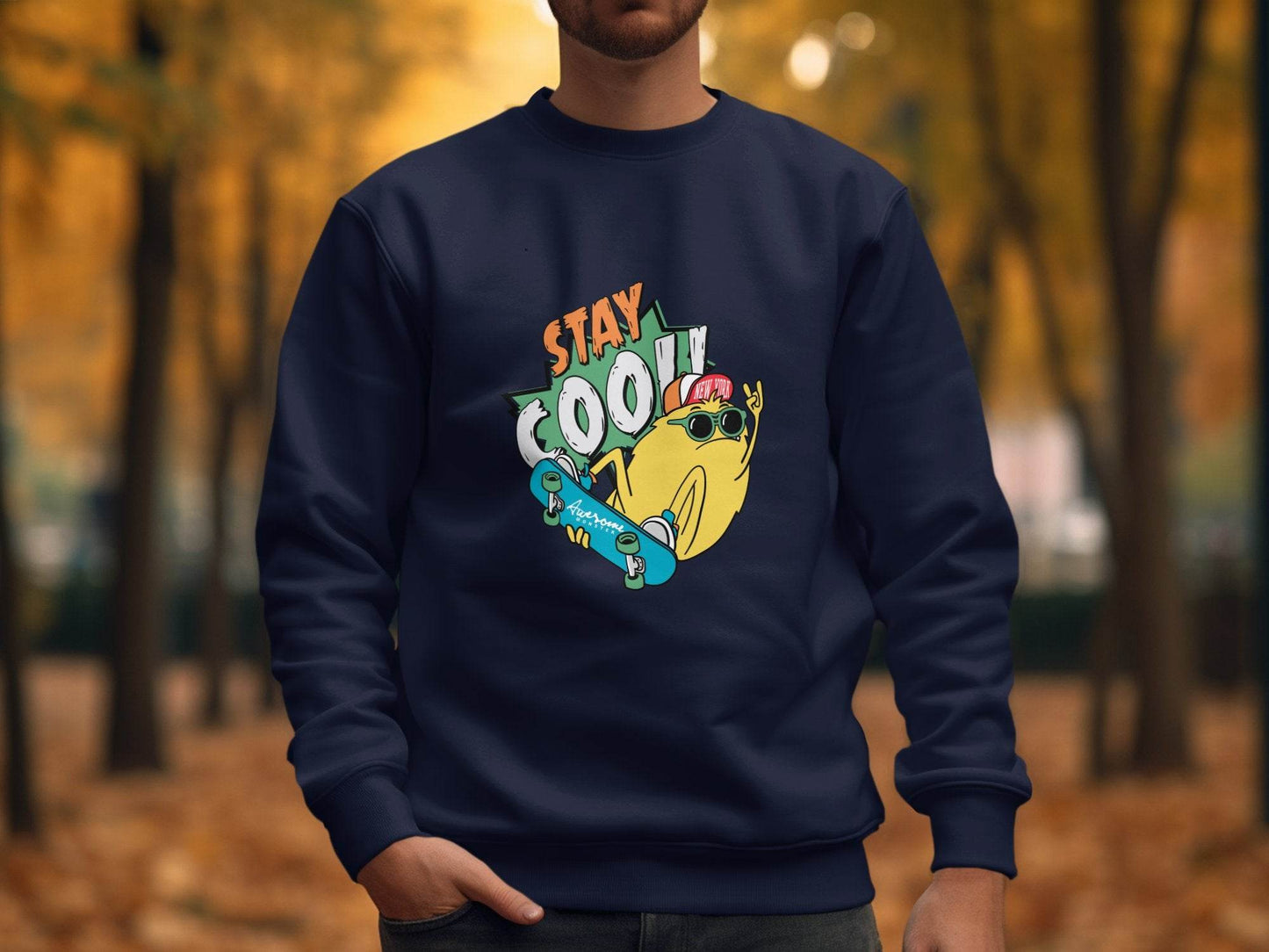 Stay Cool Skateboarding Frog Graphic Sweater - Design & Vybe