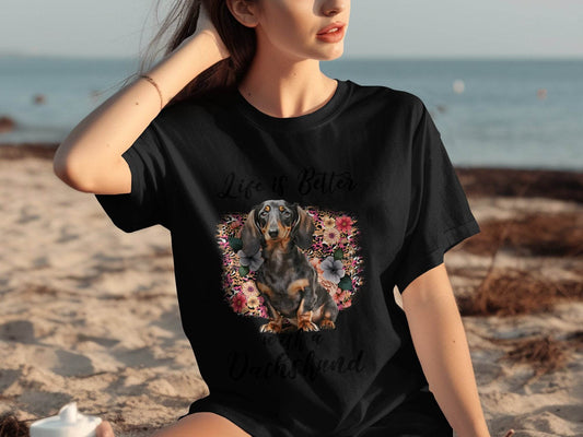 Life is Better with a Dachshund Cute Doggy Animal T-Shirt - Design & Vybe