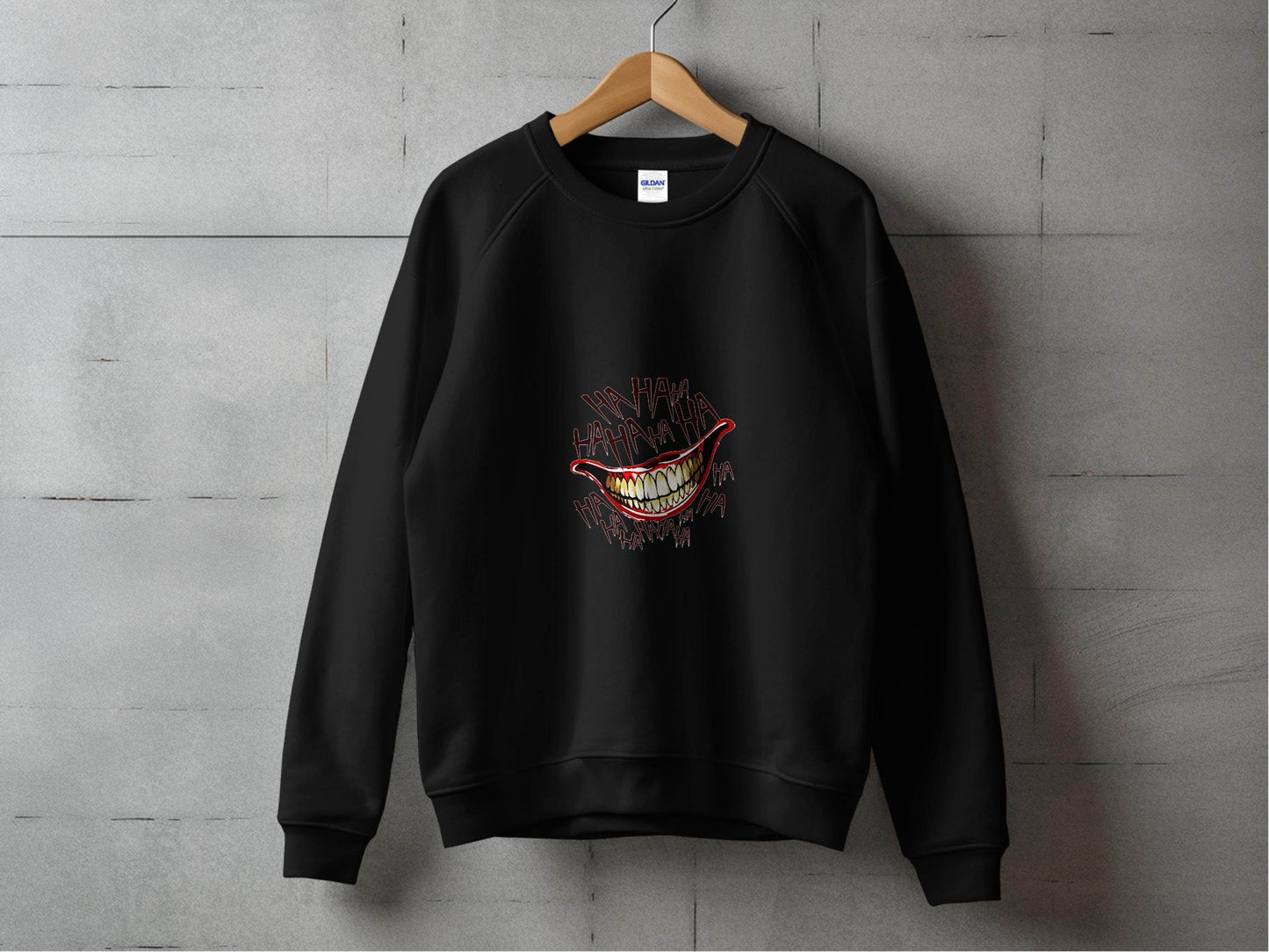 Joker's Ha Ha Mouth Funny Smile Novelty Graphic Sweater - Design & Vybe