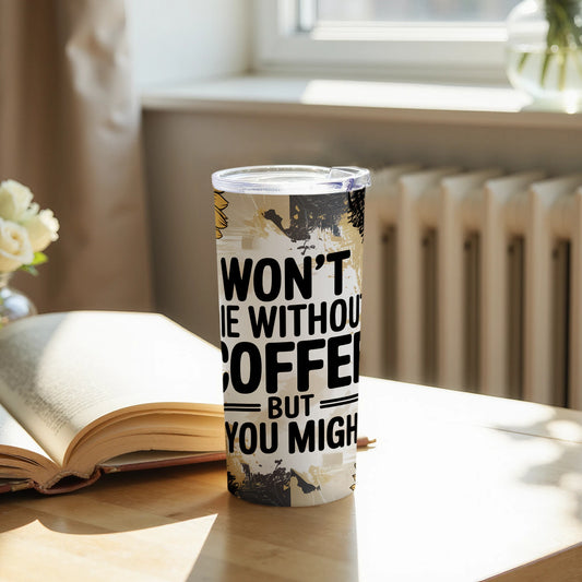 Eye-Catching Coffee Themed Insulated Tumbler Product