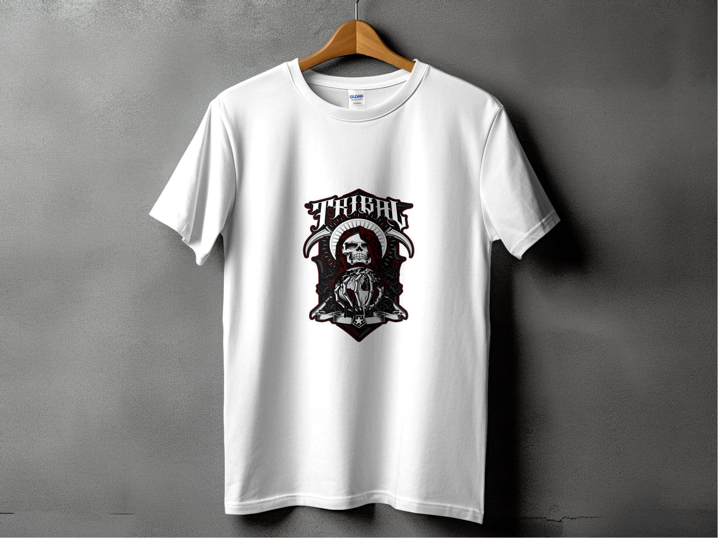Tribal Design Skull In Hood With Earth Graphic T-Shirt - Design & Vybe