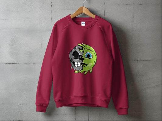 Half Skull Half Slime Design For All New Sweater - Design & Vybe
