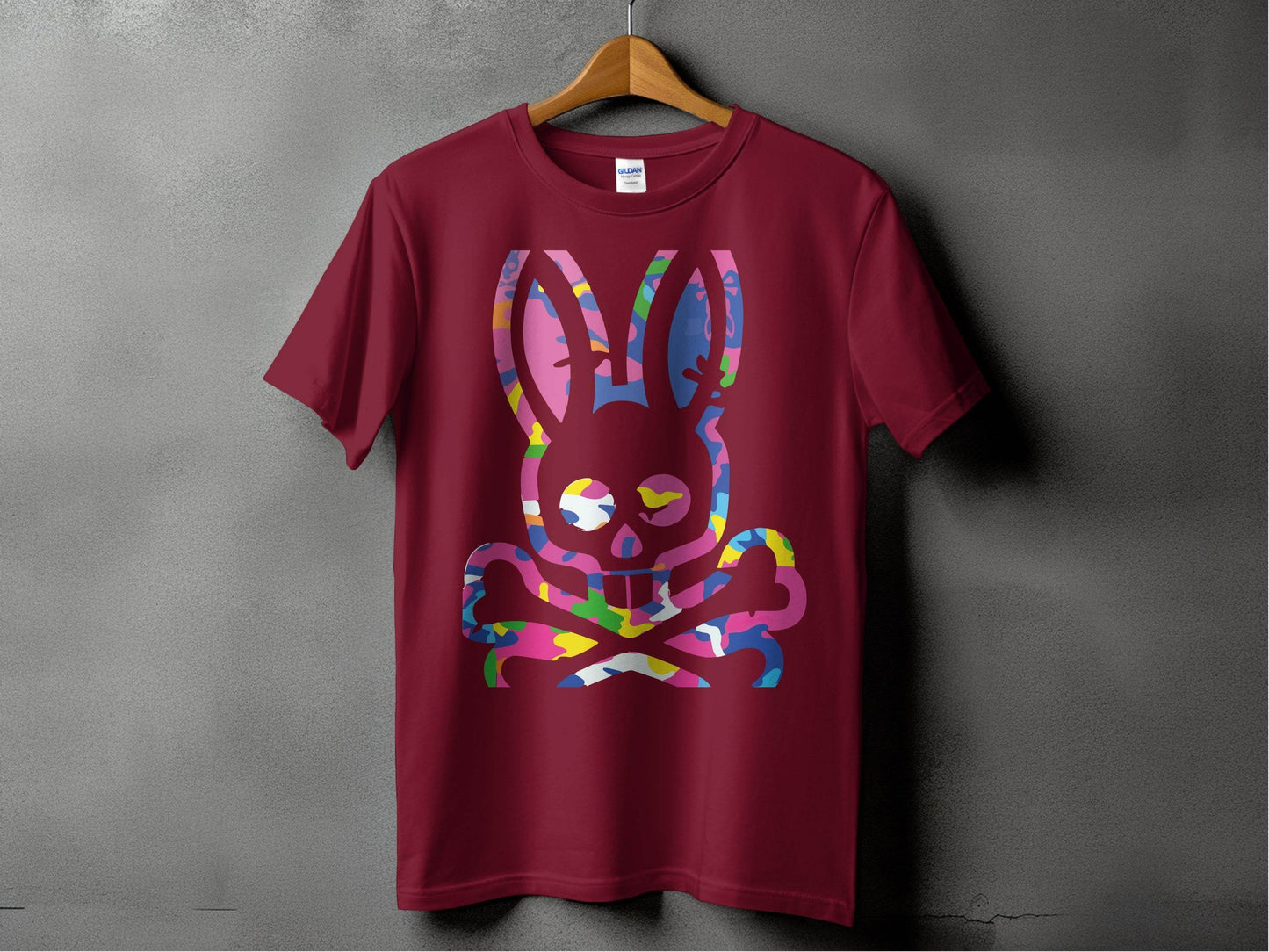 Colorful Skull Bunny Graphic T-Shirt - Design & Vybe