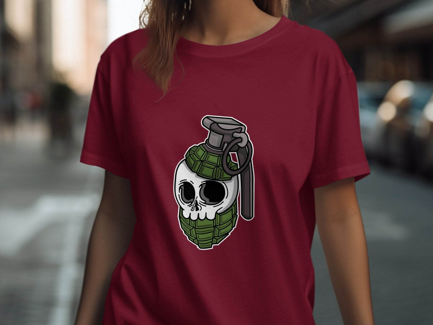 Skull Grenade Graphic Design Funny Unique Style T-Shirt - Design & Vybe