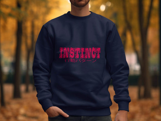 Instinct Japanese Version Text Graphic Design Sweater - Design & Vybe