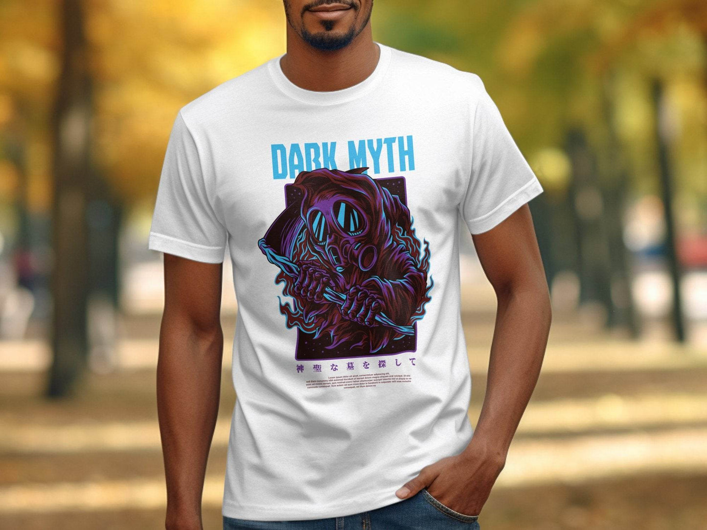 Dark Myth Grim Reaper Masked Artwork Design T-Shirt - Design & Vybe