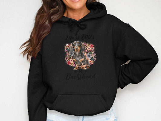 Life is Better with a Dachshund Cute Doggy Animal Hoodie - Design & Vybe