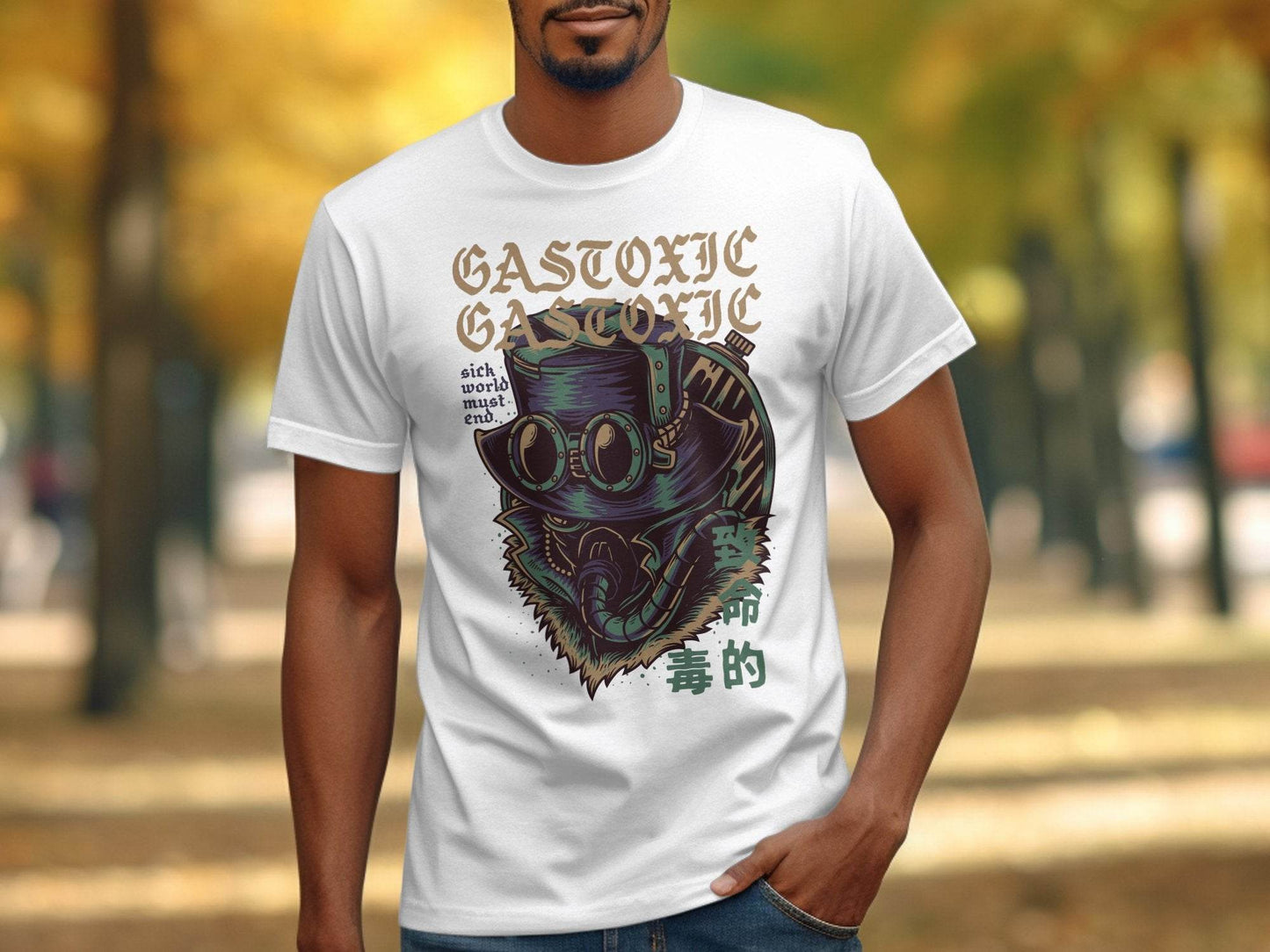 Gastoxic Sick World Masked Character Graphic Design T-Shirt - Design & Vybe