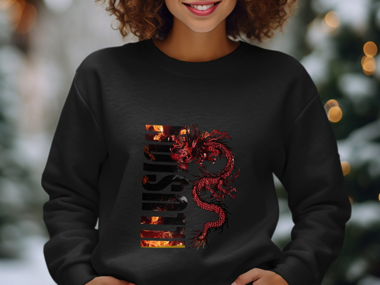 Vibrant Dragon Illusion Graphic Sweatshirt product
