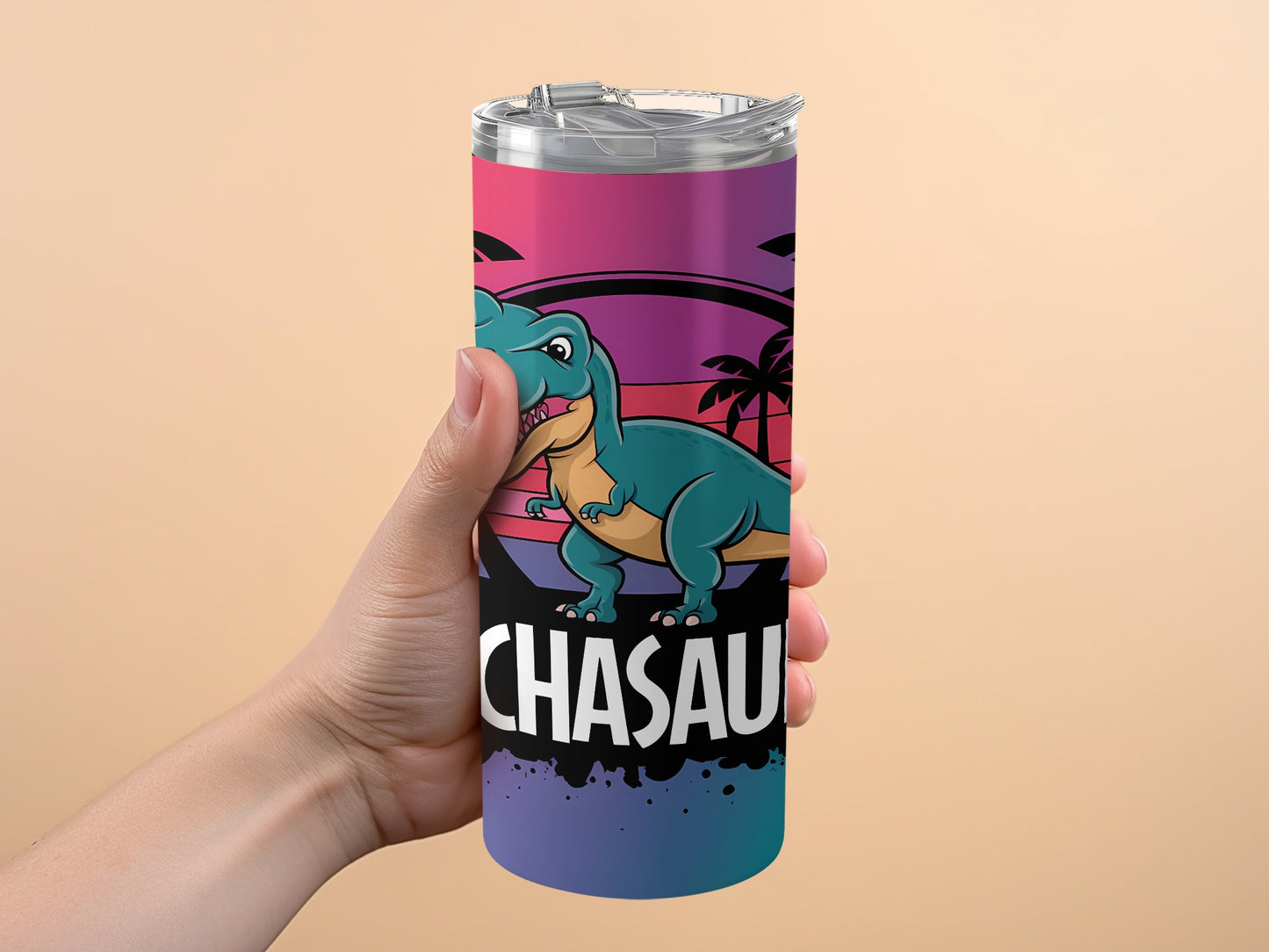 Colorful Dinosaur Graphic Tumbler Fun Drinkware Product