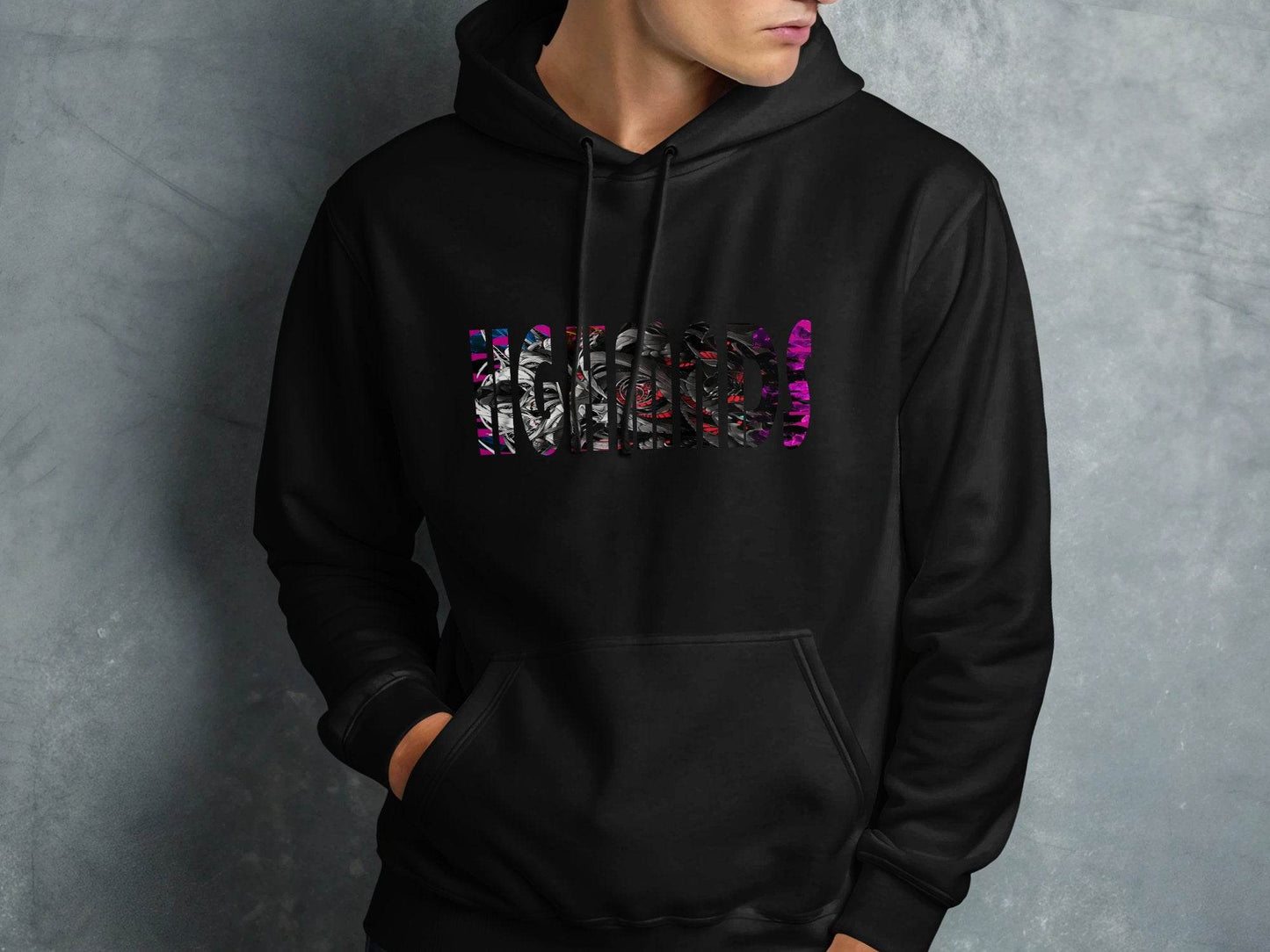 Highmads Artistic Bold Design Statement Graphic Print Hoodie - Design & Vybe