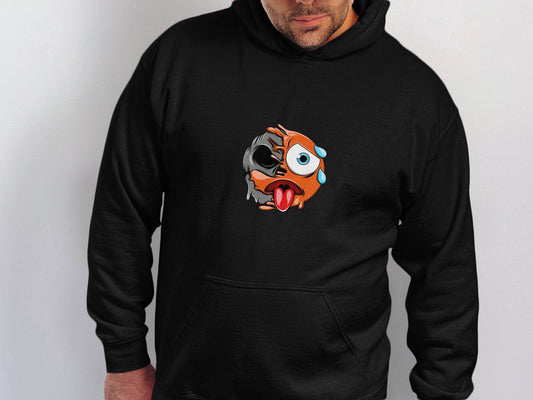 Emoji Face Meltdown With Skull Design Graphic Hoodie - Design & Vybe