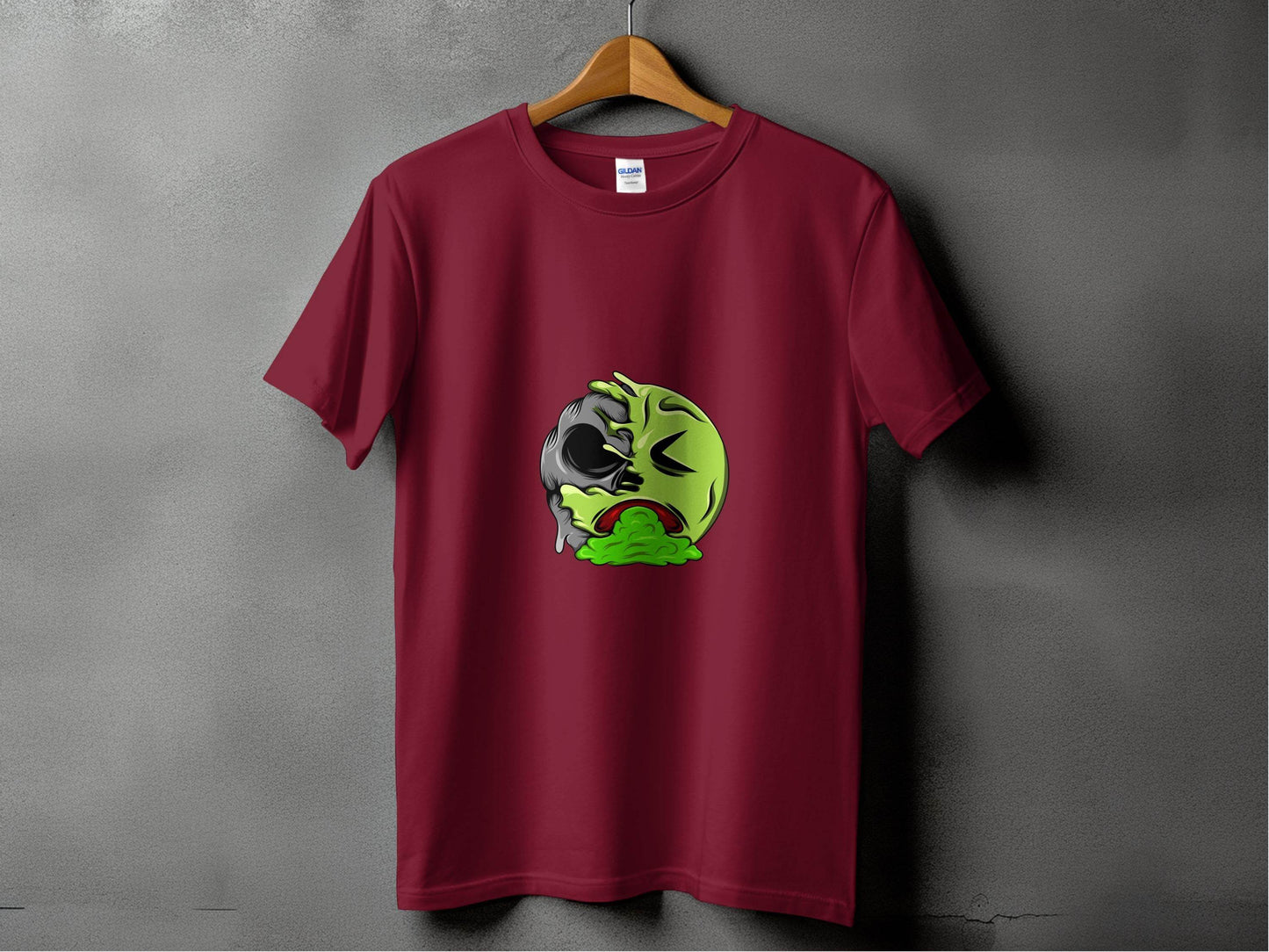 Half Zombie Half Emoji Graphic Design Illustration T-Shirt - Design & Vybe