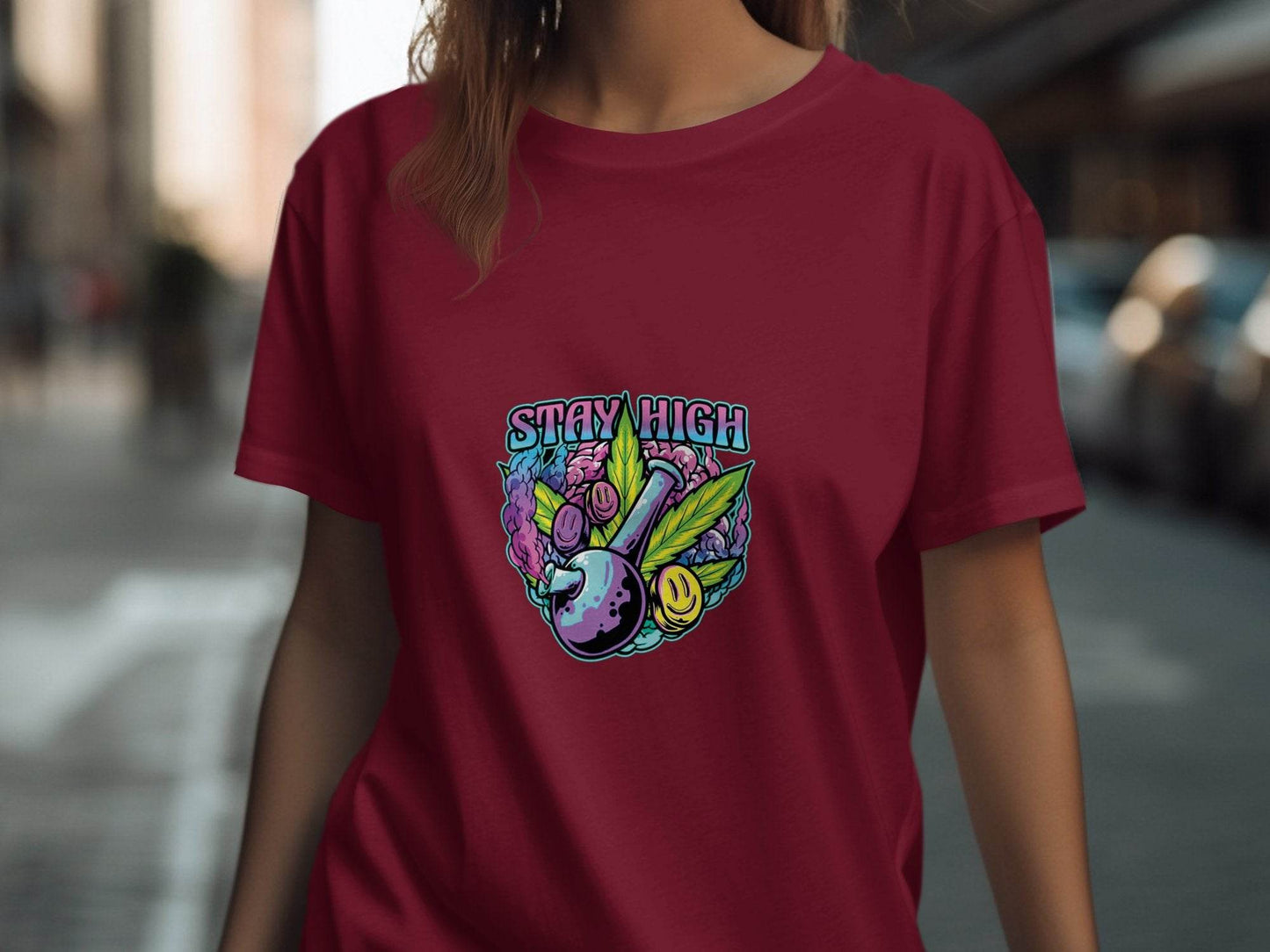 Stay High Graphic Weed Marijuana Cannabis Flower T-Shirt - Design & Vybe
