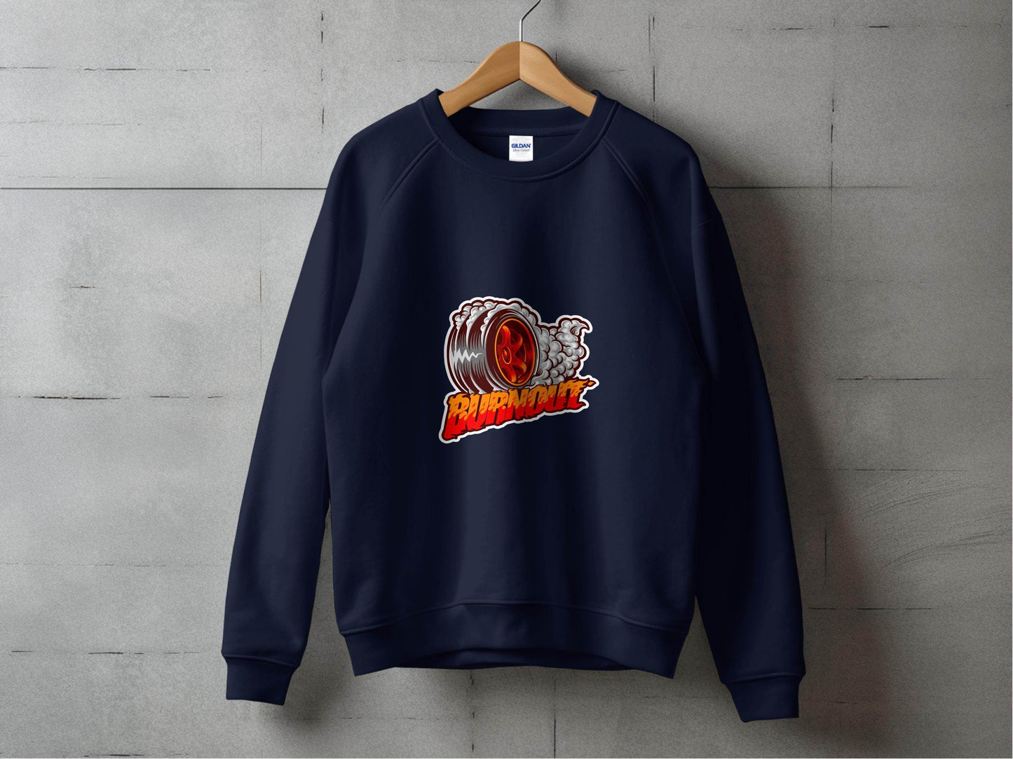 Burnout Tire Smoke Flames Powerful Design Graphic Sweater - Design & Vybe