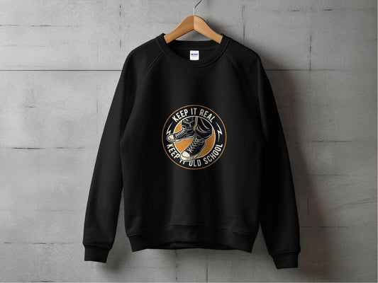 Keep It Real Keep It Old School Retro Shoes Graphic Sweater - Design & Vybe