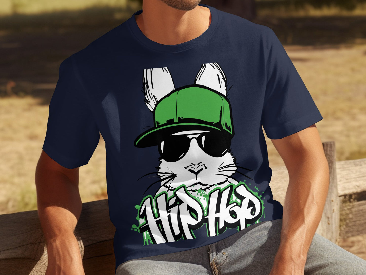 Hip Hop Bunny Graphic Tee for Casual Wear product type