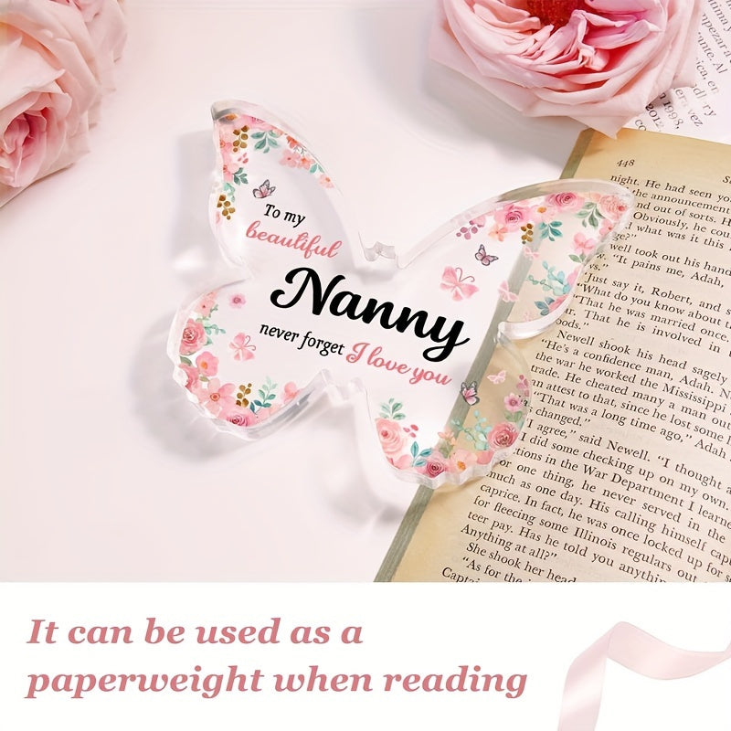 Best Nanny Birthday Beautiful Butterfly Acrylic Plaque