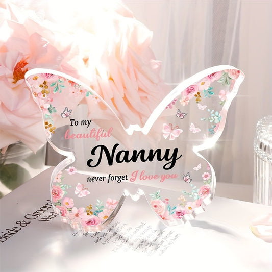 Best Nanny Birthday Beautiful Butterfly Acrylic Plaque