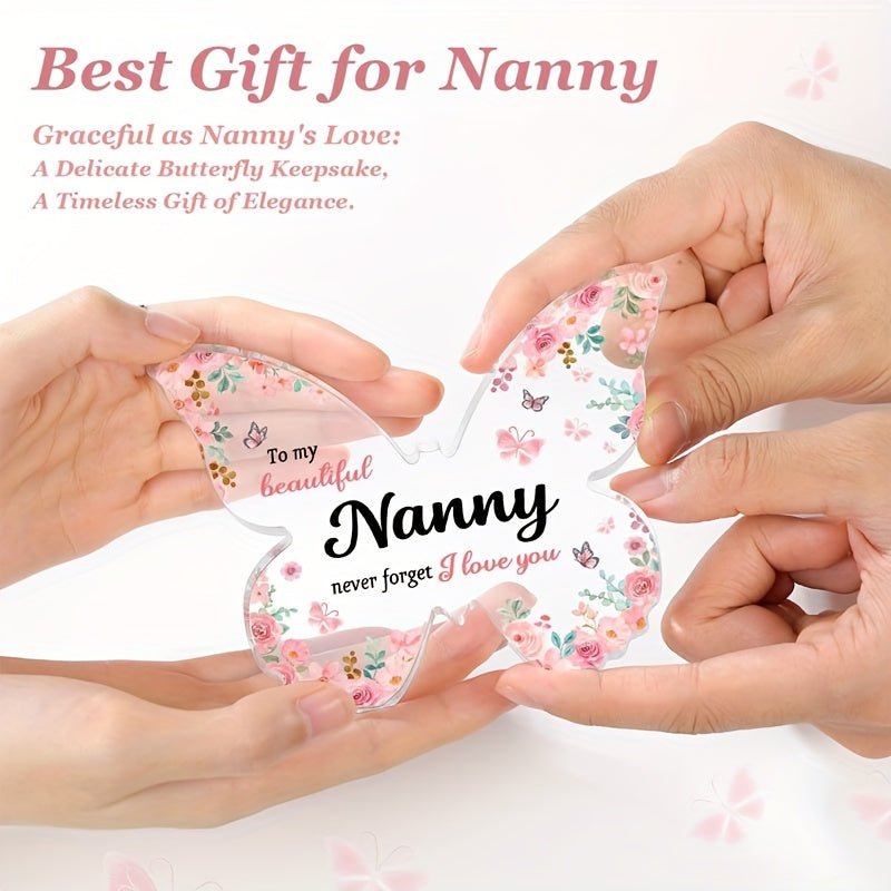 Best Nanny Birthday Beautiful Butterfly Acrylic Plaque