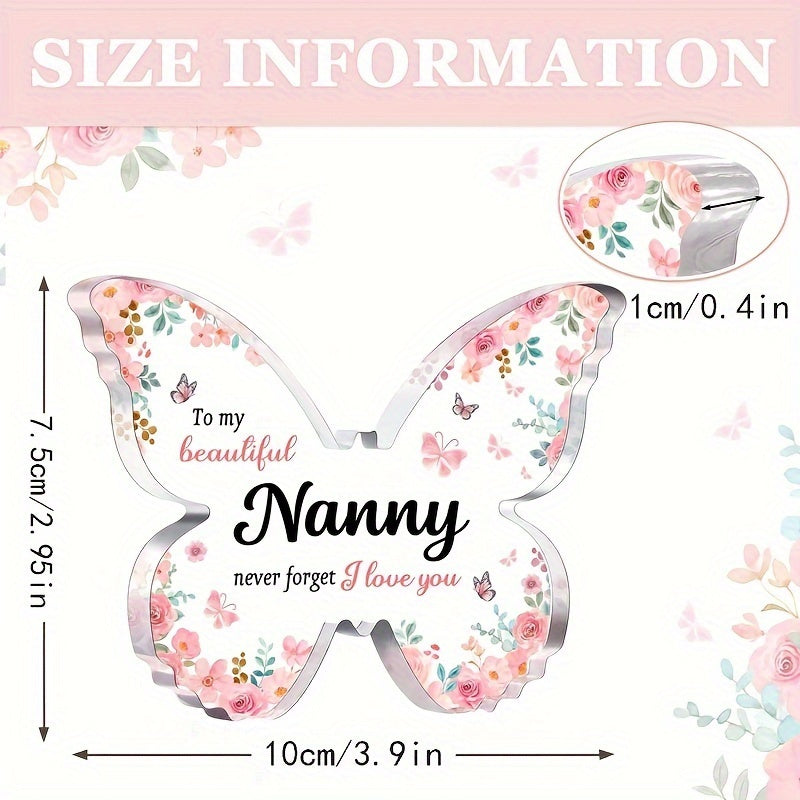 Best Nanny Birthday Beautiful Butterfly Acrylic Plaque