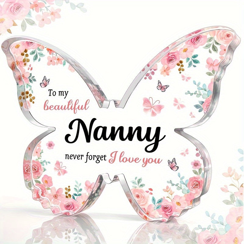 Best Nanny Birthday Beautiful Butterfly Acrylic Plaque