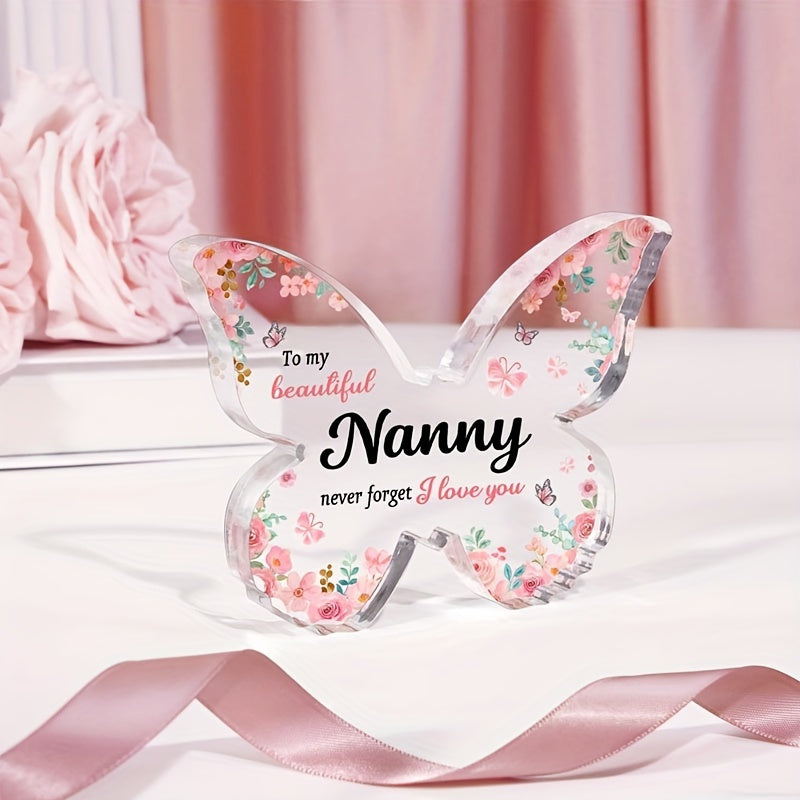 Best Nanny Birthday Beautiful Butterfly Acrylic Plaque