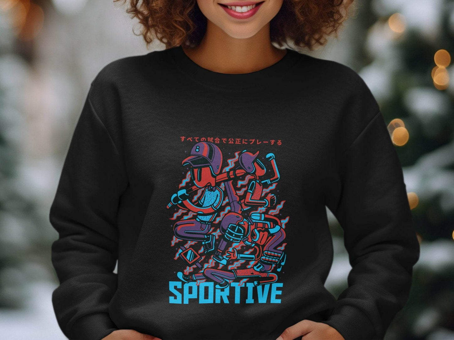 Sportive Characters Artistic Graphic Design Premium Sweater - Design & Vybe