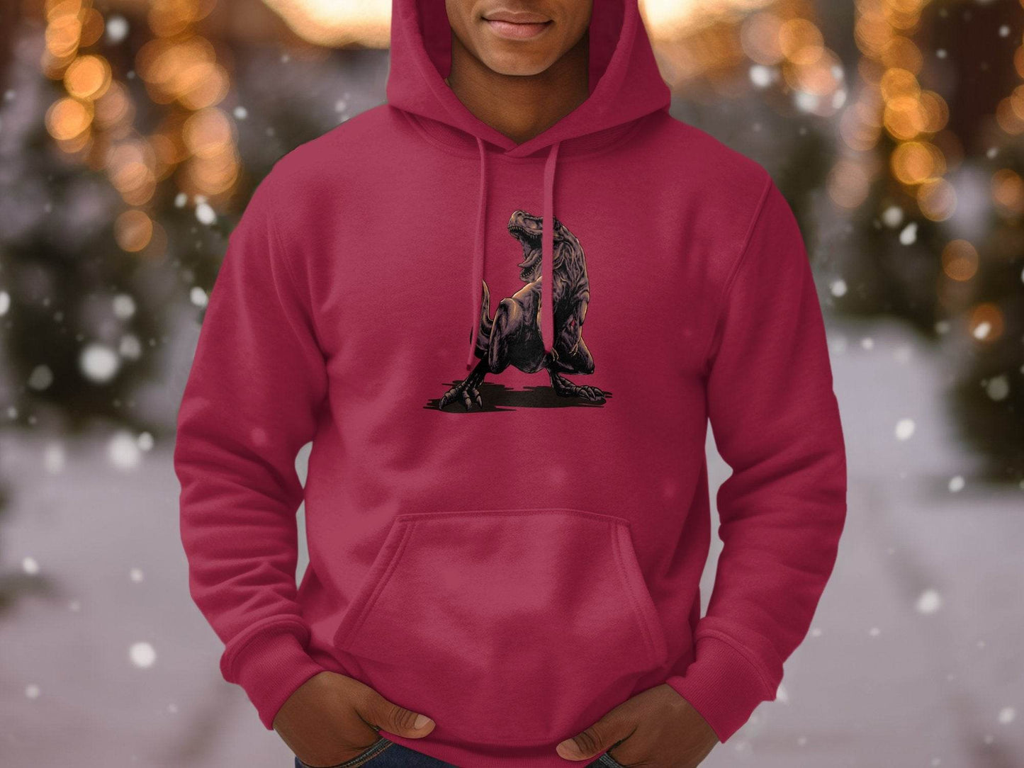 Fierce T-Rex Roaring Dinosaur Graphic Hoodie - Design & Vybe