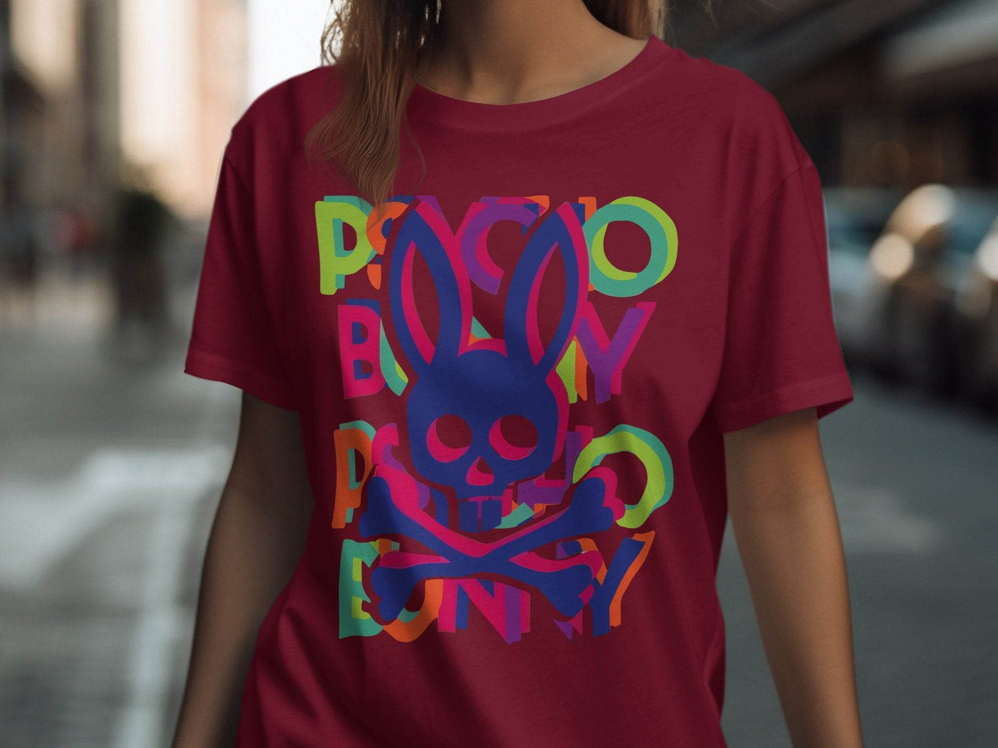 Bold and Colorful Design with Rabbit Skull T-Shirt - Design & Vybe