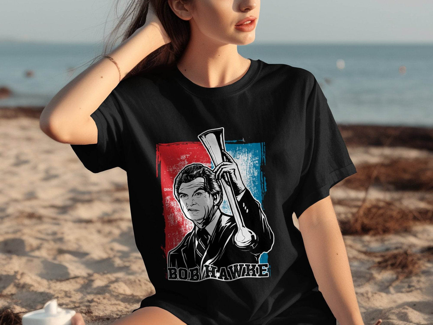 Iconic Bob Hawke Illustration Graphic Print T-Shirt - Design & Vybe