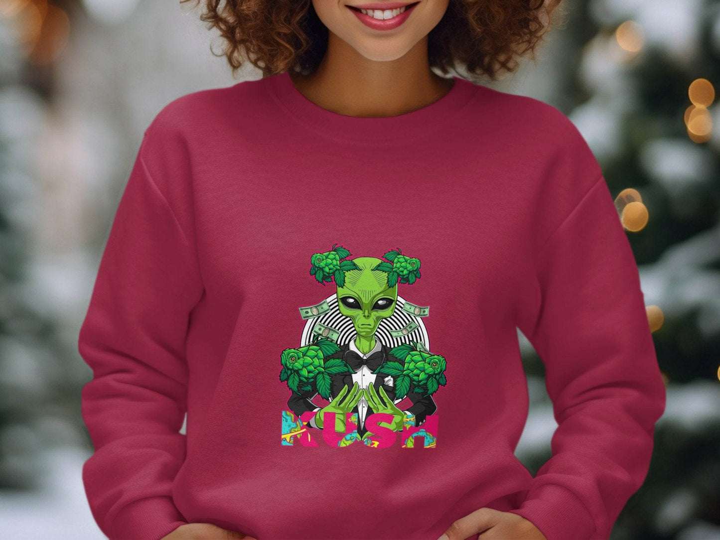 Kush Alien Money and Hops Design Graphic Hoodie - Design & Vybe