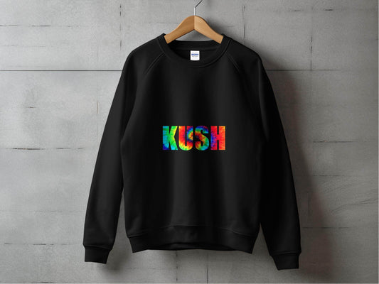 Kush Tie Dye Text Stylish Graphics Sweater - Design & Vybe