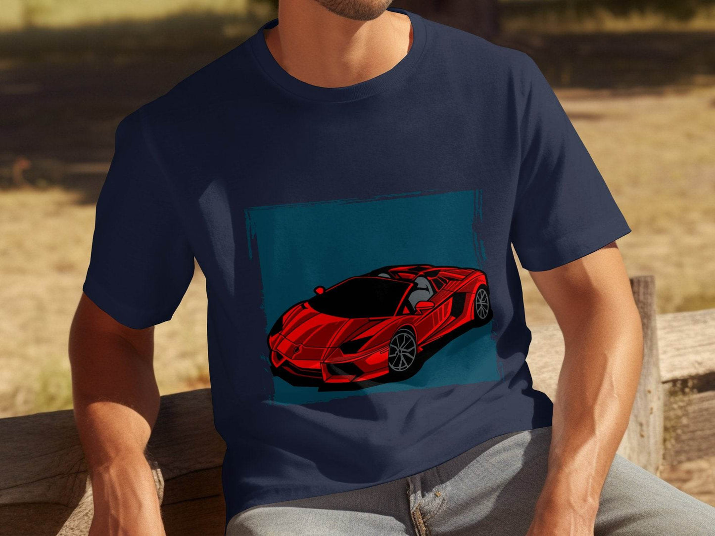 Bold Red Supercar Print Graphic T-Shirt - Design & Vybe