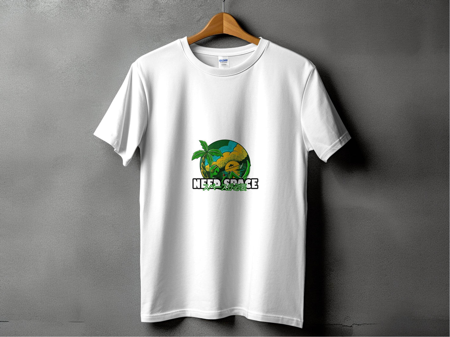 Need Space with Lazy Alien Japanese Text Graphic T-Shirt - Design & Vybe