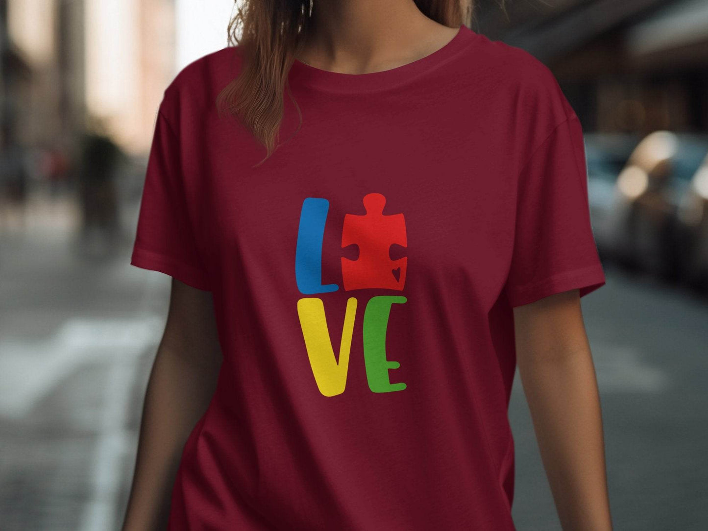 Autism Awareness Puzzle Piece Love Graphic T-Shirt - Design & Vybe